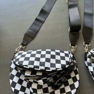 Checkered Black and White Women's Bag
